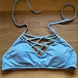 Mossimo Supply Co. Light Blue Crisscross Bikini Top